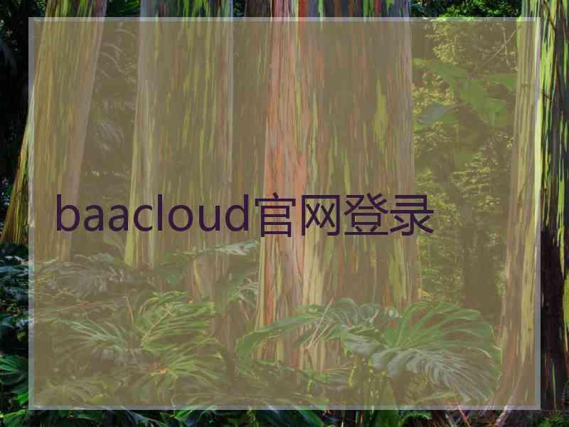 baacloud官网登录