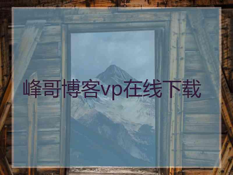 峰哥博客vp在线下载