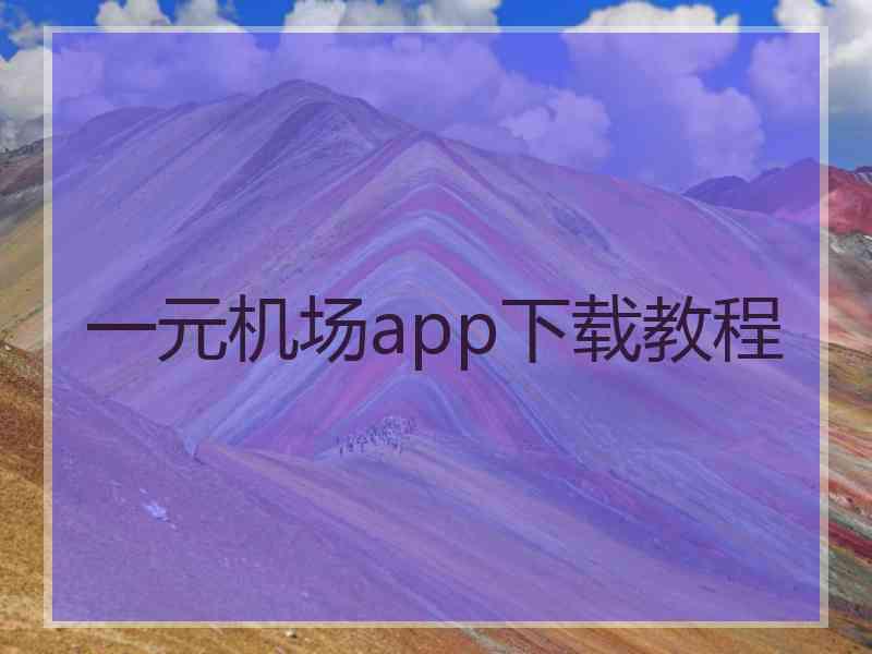 一元机场app下载教程