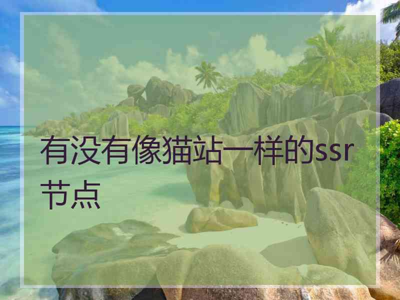 有没有像猫站一样的ssr节点