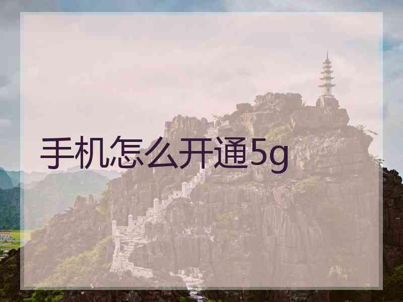 手机怎么开通5g