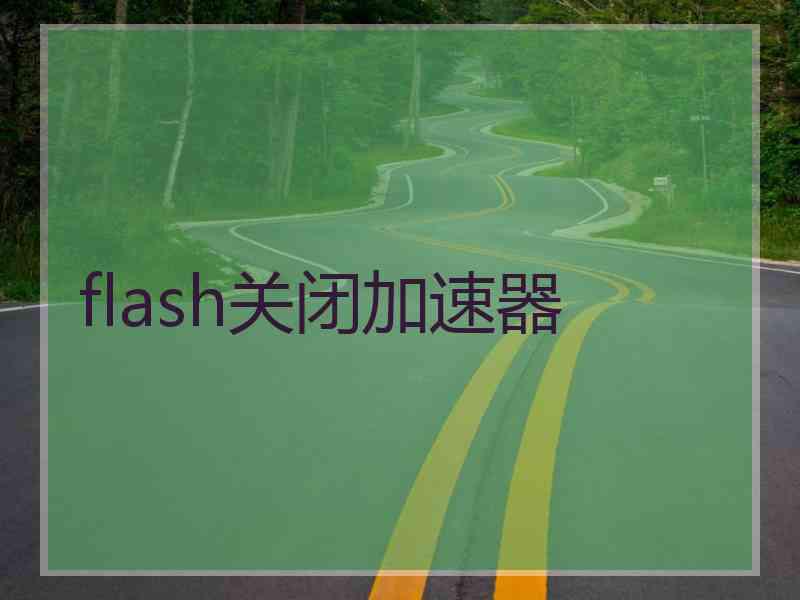 flash关闭加速器