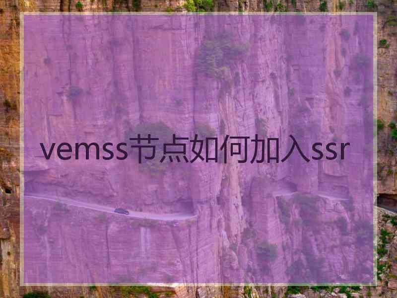 vemss节点如何加入ssr