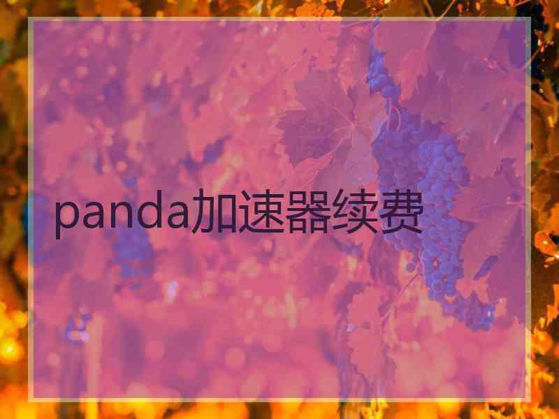 panda加速器续费