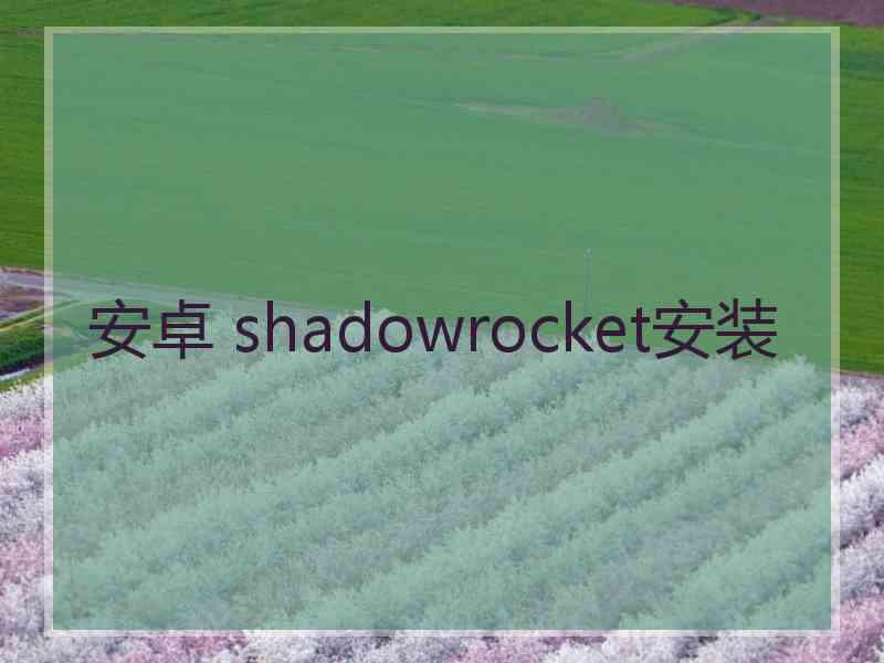 安卓 shadowrocket安装