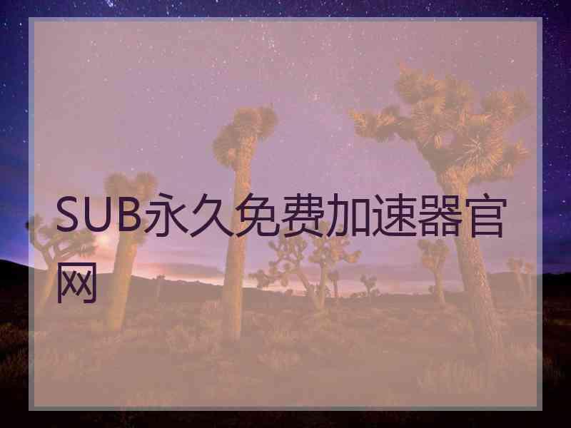 SUB永久免费加速器官网