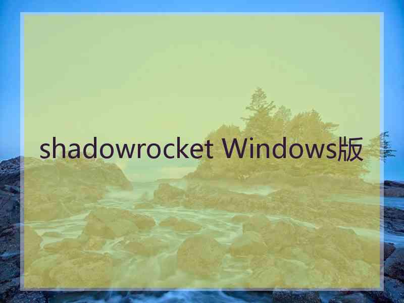 shadowrocket Windows版