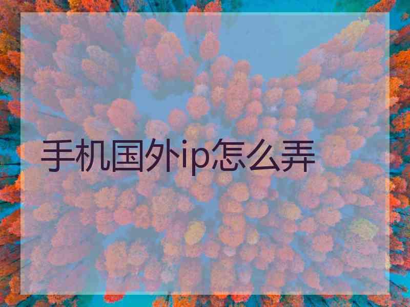 手机国外ip怎么弄